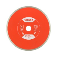 Timco Tile & Ceramic Diamond Blade - Continuous 180 x 22.2